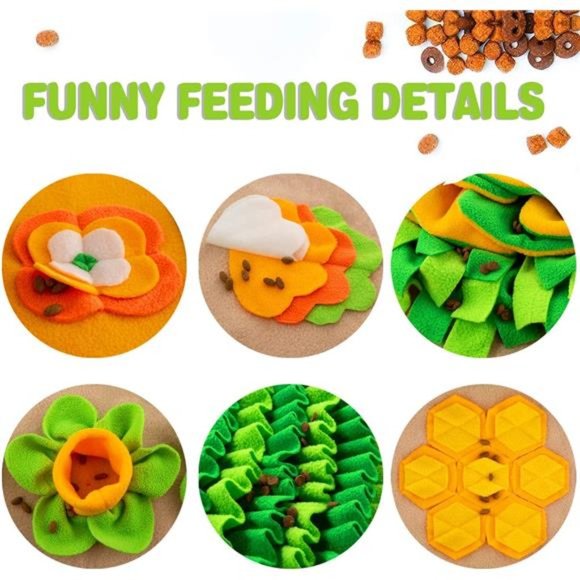 Snuffle Mat for Dogs 40'' X 27'' Large Dog Feeding Mats (Orange) - Picture 3 of 7